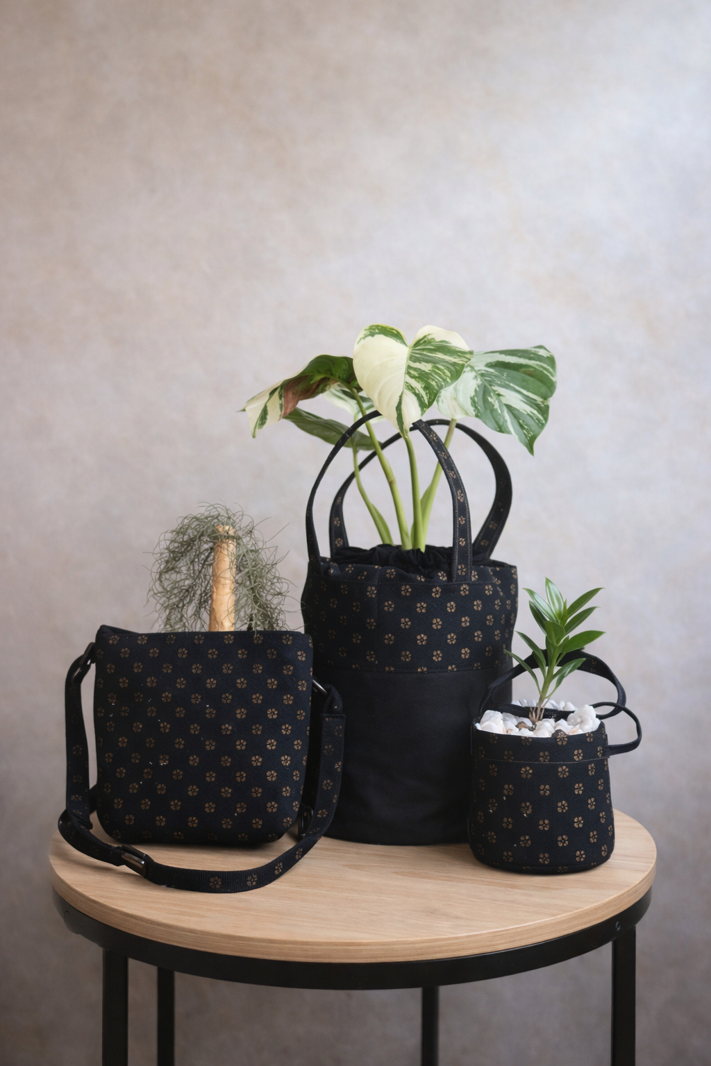Radeva Handcrafted 2 in 1 String Hand Bag – Plant Pot Cover Batik Jambi Indonesia