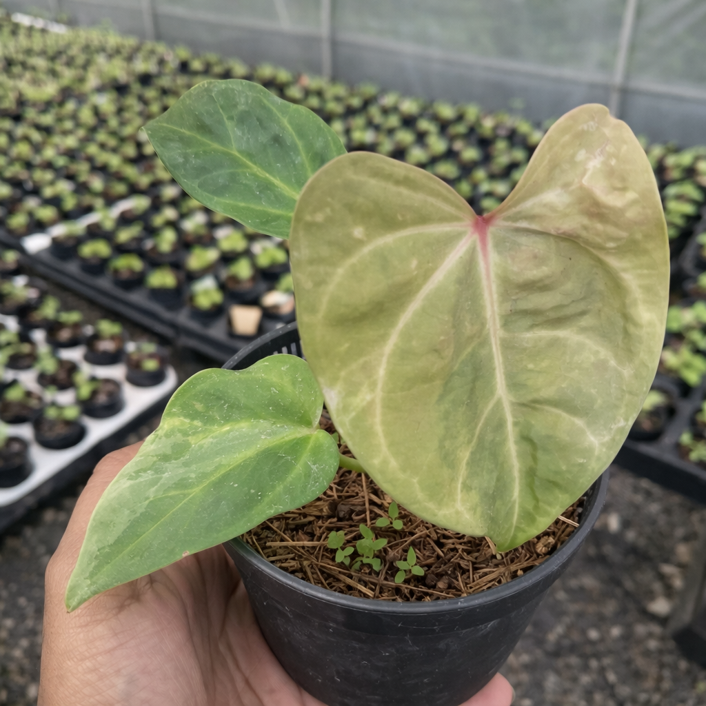 anthurium harleyi Anthurium Portillae X Forgetii Variegated – AroidHouse