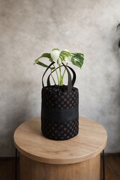 Radeva Handcrafted 2 in 1 String Hand Bag – Plant Pot Cover Batik Jambi Indonesia
